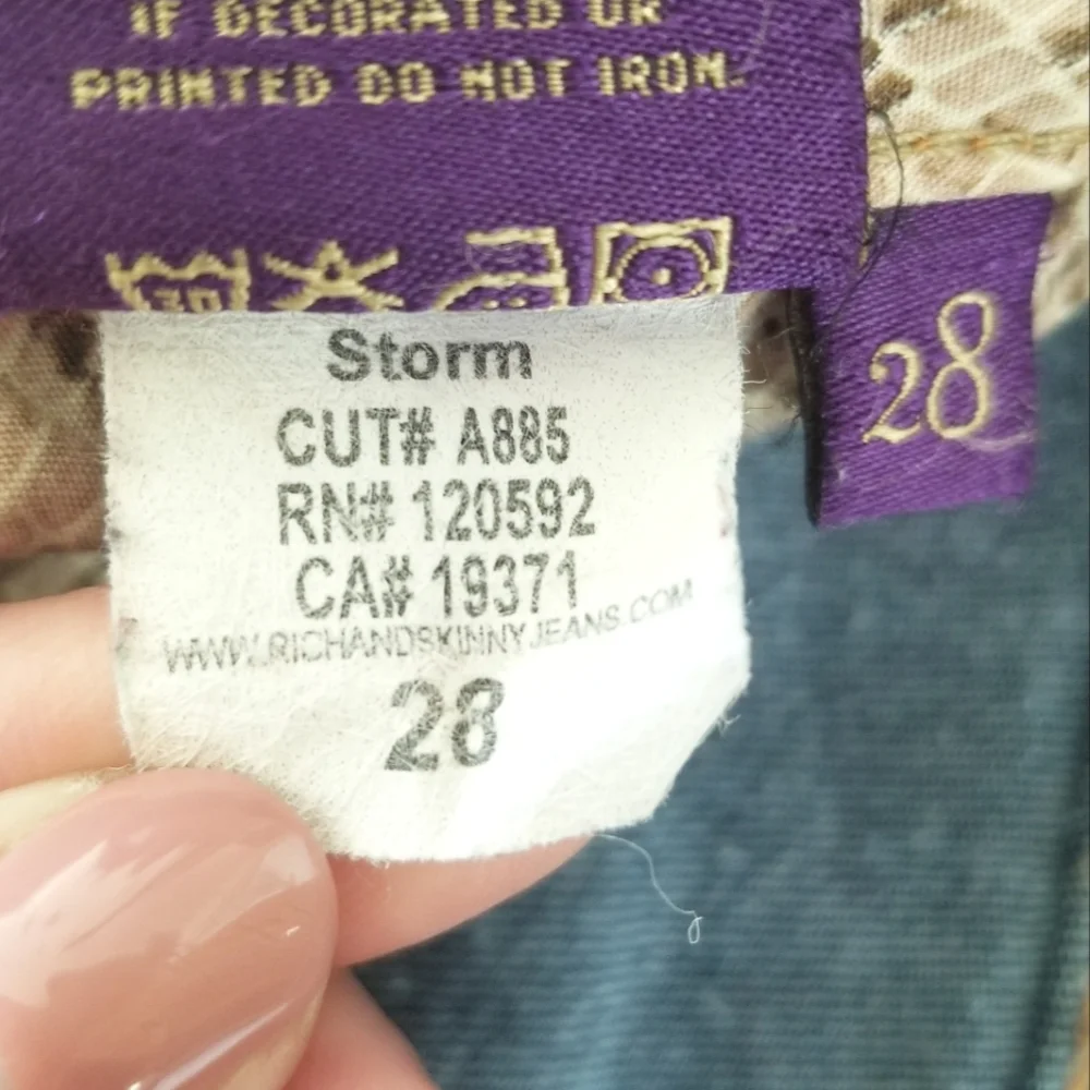 Rich & Skinny Storm Dark Blue Boot Cut Flare Denim Jeans Long Stretch USA made - Picture 5 of 14